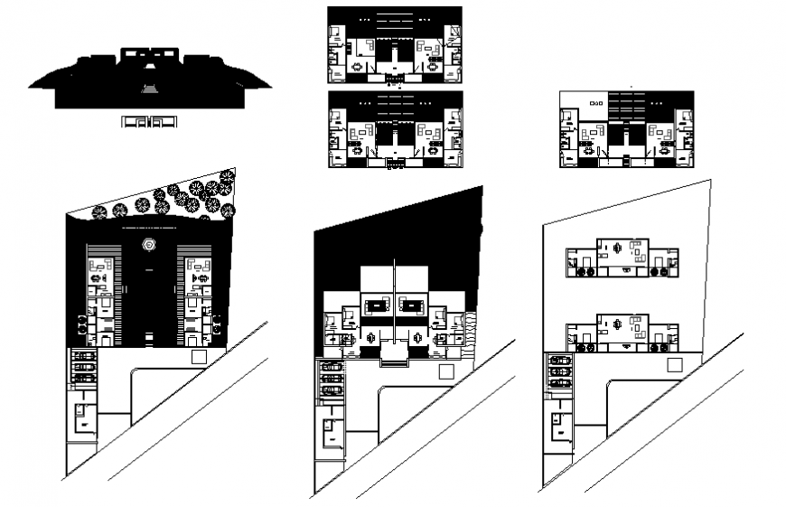 Two-level farm house elevation, floor plan and auto-cad details dwg file