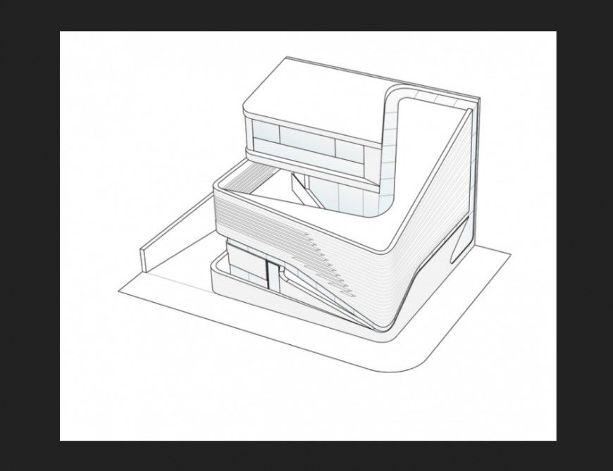 Two-level residential house 3d model cad drawing details skp file