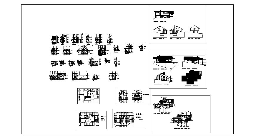 Two-story house detailed architecture project dwg file