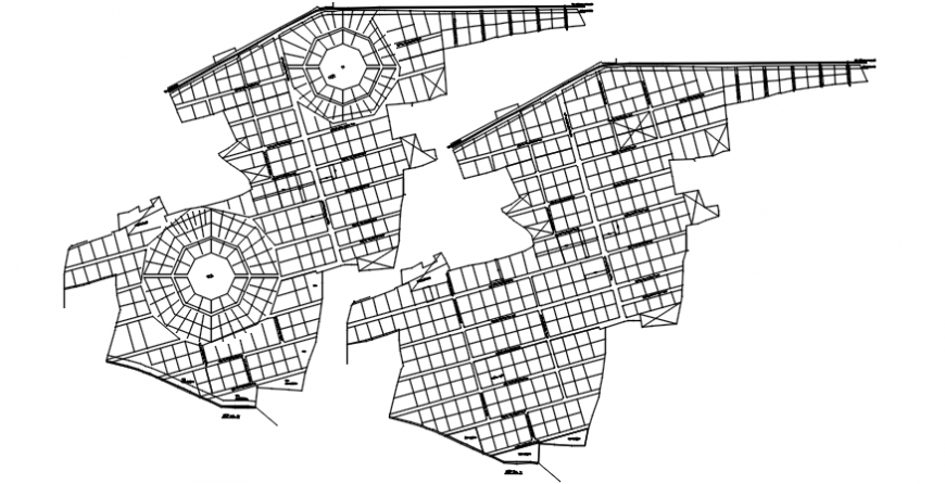 Two apartment building blocks site plan cad drawing details dwg file