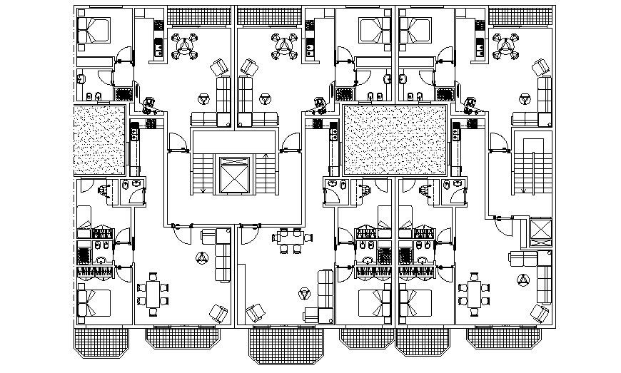 Two bhk apartments work plan details drawing in autocad