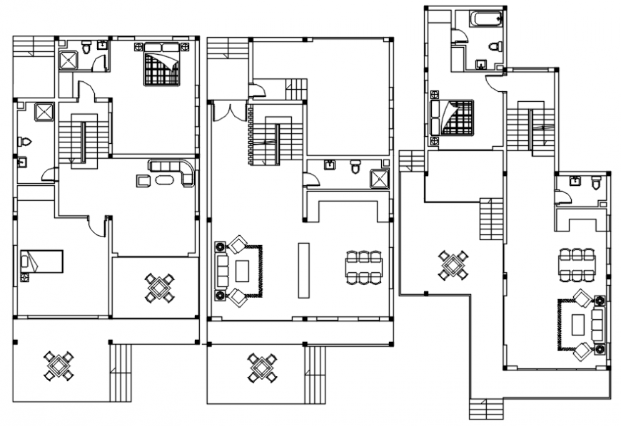 Two bhk housing apartment layout plan CAD drawings dwg autocad file