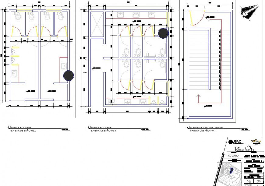 Two different types of Bathroom in dwg file.