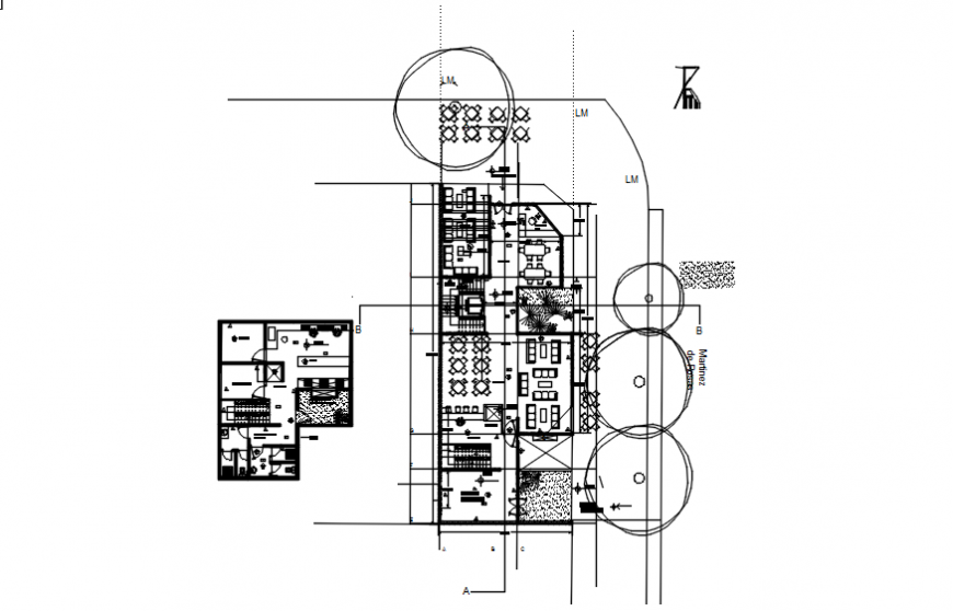 Two floor restaurant plan in AutoCAD file