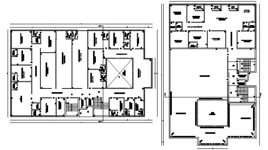 Two floors of apartment building floor plan distribution cad drawing details dwg file