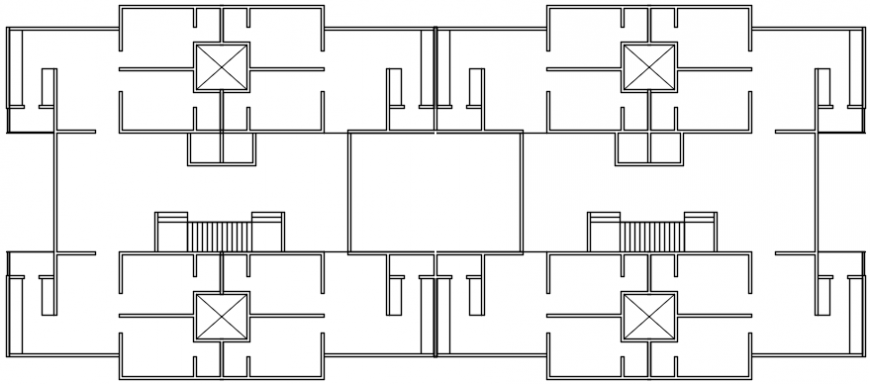 Two floors of apartment building framing plan structure details dwg file