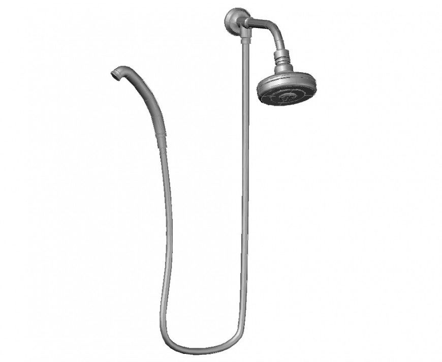 Two in one shower for bathroom 3d block cad drawing details dwg file