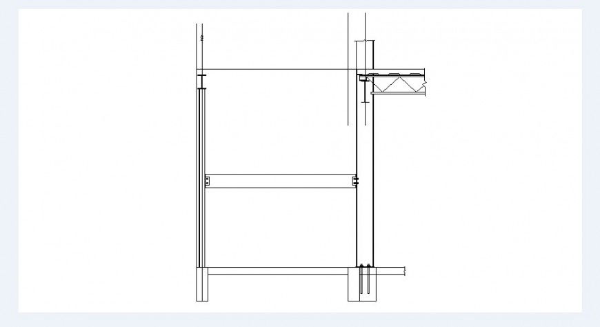 Two level building cut constructive section drawing details dwg file