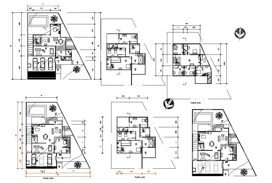 Two option house planning autocad file
