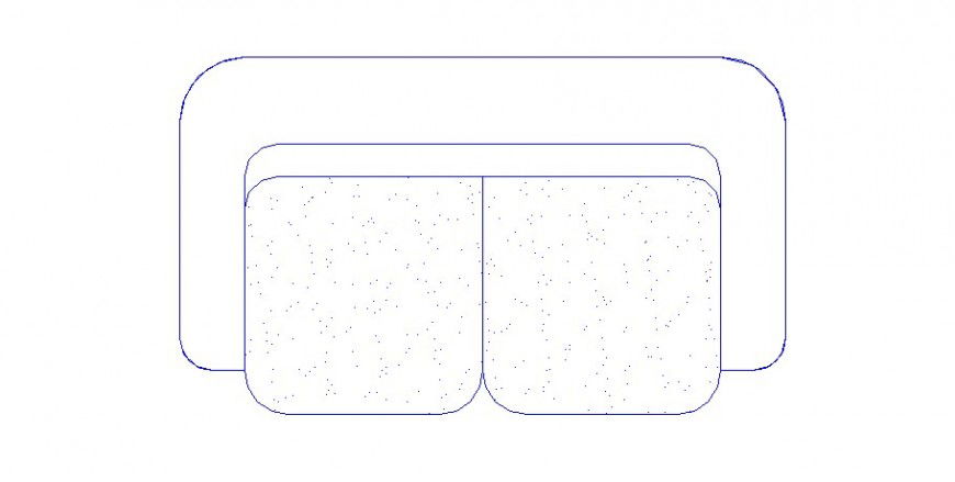 Two-Seater Sofa Set Elevation CAD Drawing in DWG File