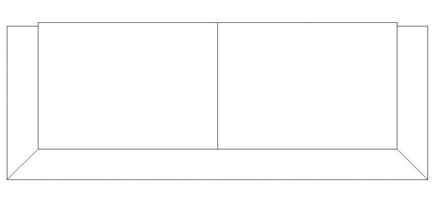 Two Seated Sofa Set Top View Elevation CAD Blocks DWG file