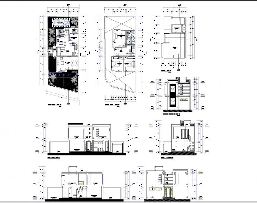 Two storey apartment autocad file