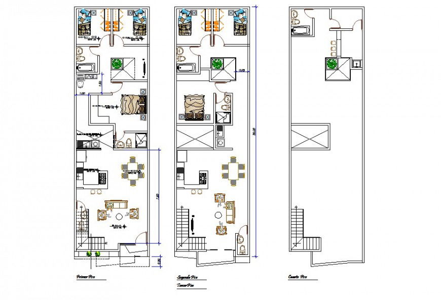 Two storey house plan detail 2d view CAD structural block layout autocad file