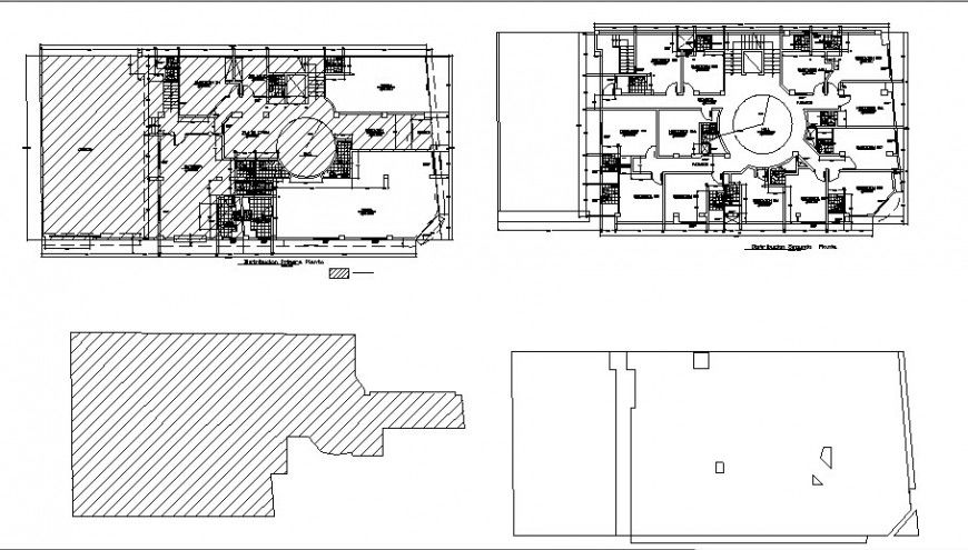 Two story hotel building floor plan cad drawing details dwg file