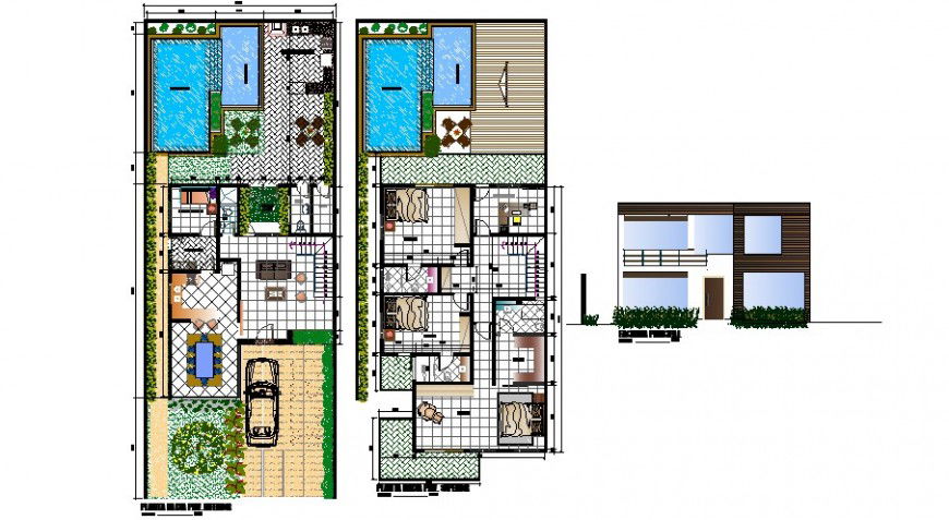 Two story house plans in auto cad