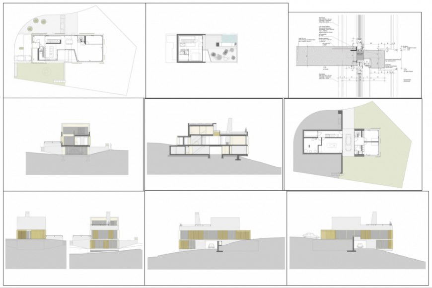 Two story single family house detailed architecture project jpg file