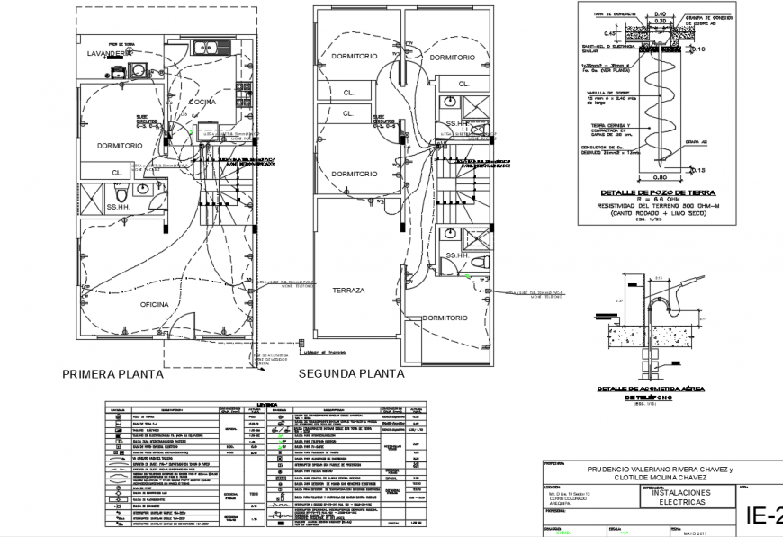 Two way electric layout plan detailing dwg file