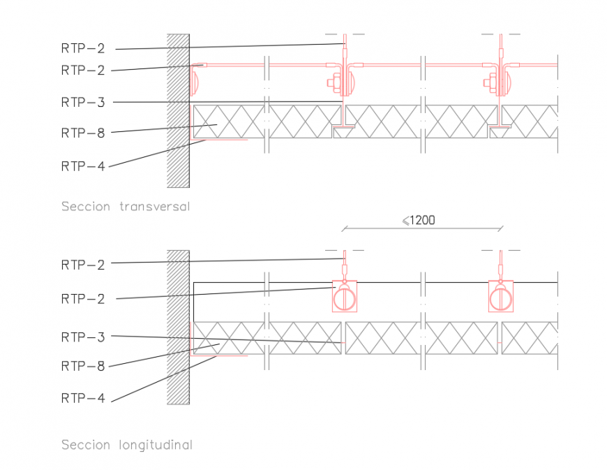 Types of house roof structure details dwg file