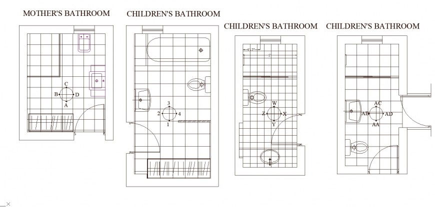 Types of toilet layout plan drawing in dwg AutoCAD file.