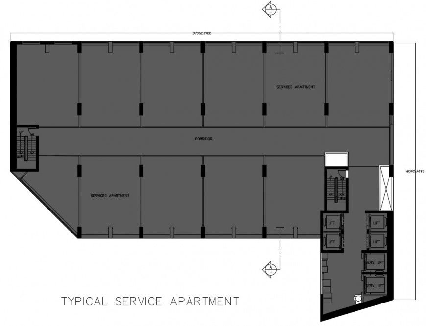 Typical apartment layout plan cad file