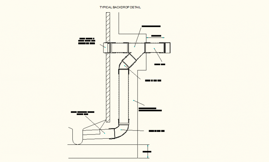 Typical backdrop drainage detail elevation dwg file