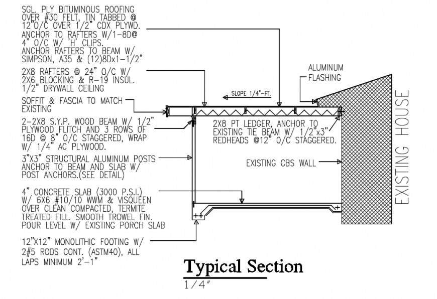 Typical Construction Section all detail
