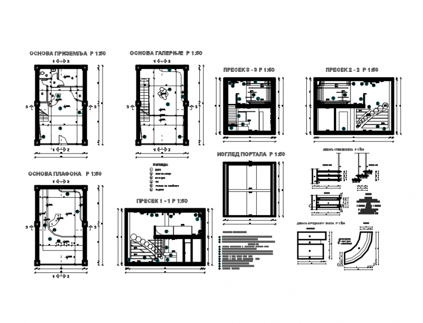 Typical constructive structure details of sales counter of shop dwg file