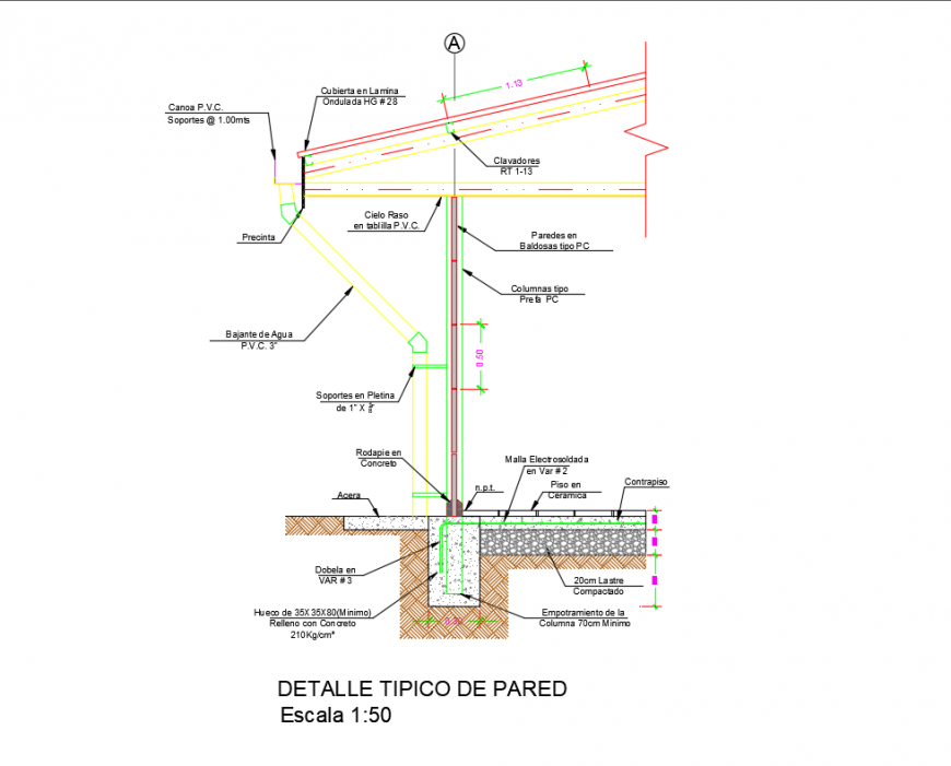Typical detail prefabricated wall structure of floor dwg file