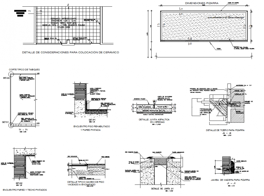 Typical details of civil works section plan autocad file
