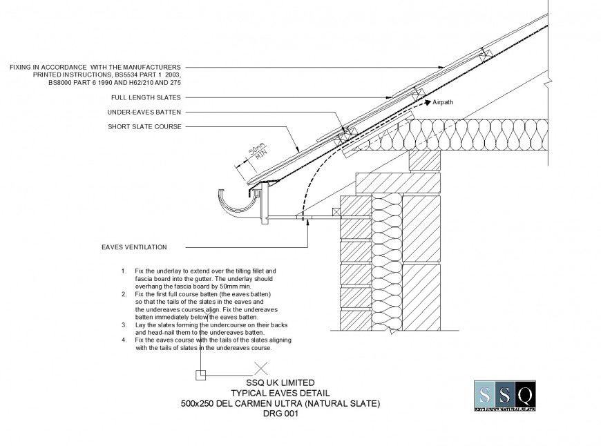 Typical eaves section detail dwg file