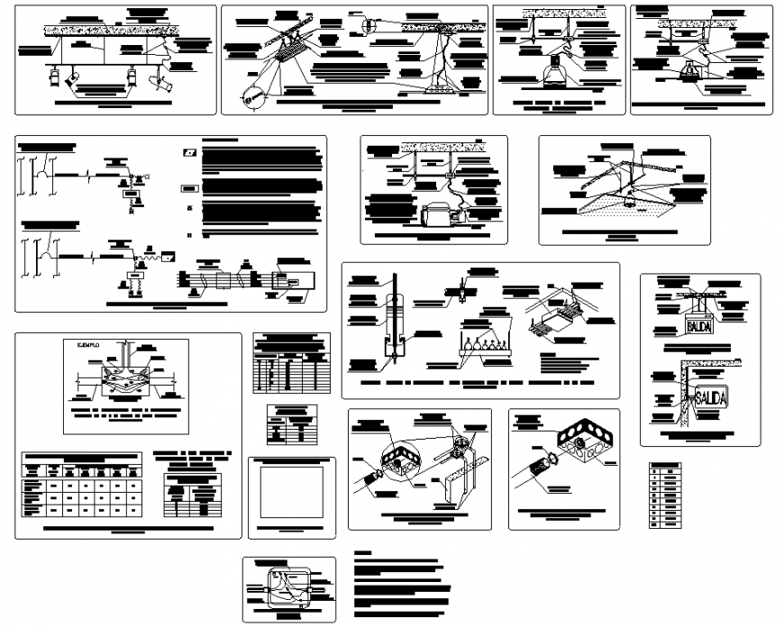 Typical electrical details drawing in dwg file.