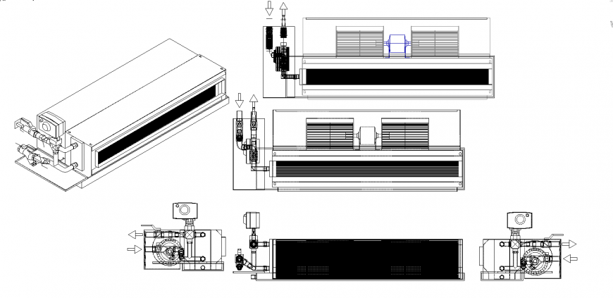 Typical FCU gas connection and installation details dwg file