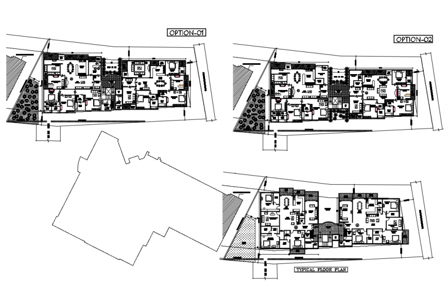 Typical floor plan layout details of twin bungalow cad drawing details dwg file