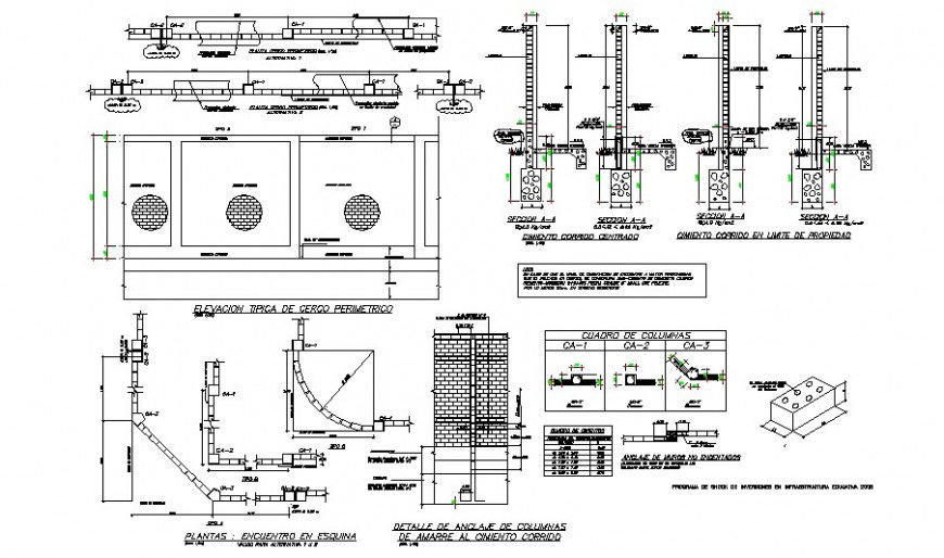 Typical foundation detail drawing in AutoCAD file.