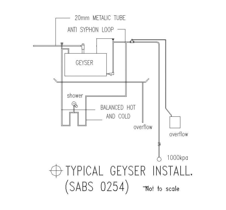Typical Gyesar installation detail layout 2d view autocad file