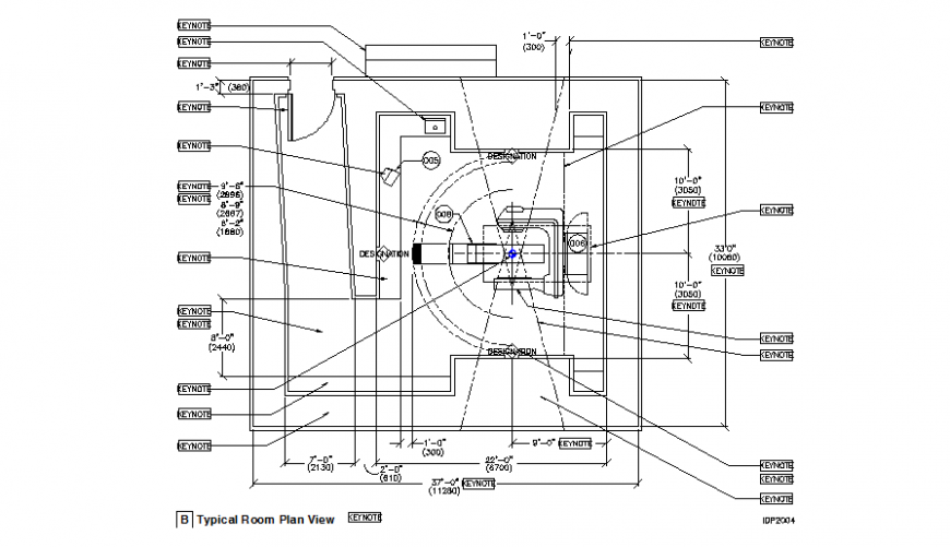 Typical room plan view detail autocad file