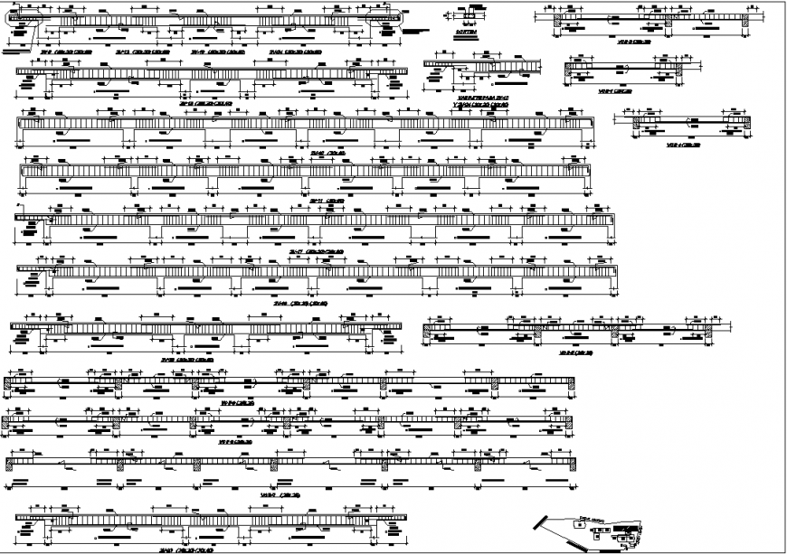 Typical slab beam construction detail drawing in dwg AutoCAD file.