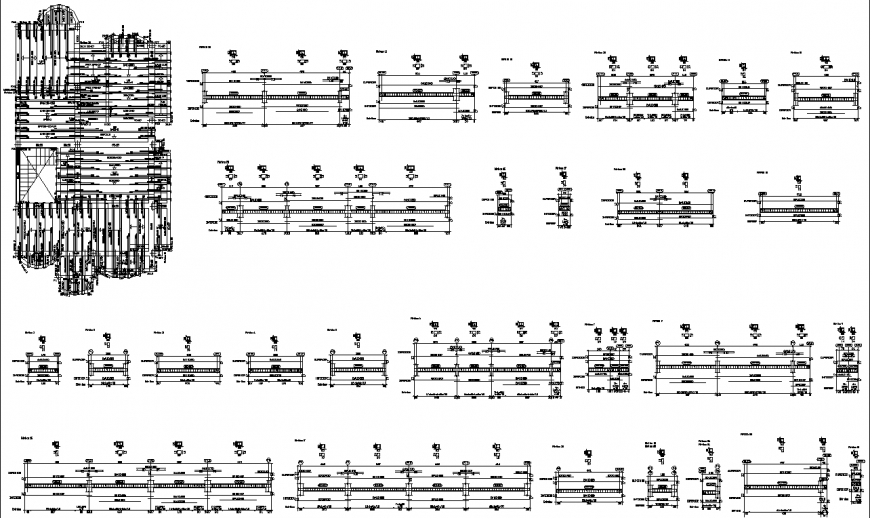 Typical slab beam construction detail of building in dwg AutoCAD file.