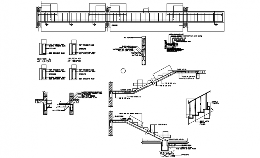 Typical stair flight detail cad file