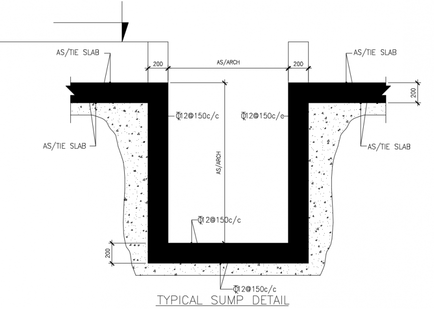 Typical sump slab construction details dwg file