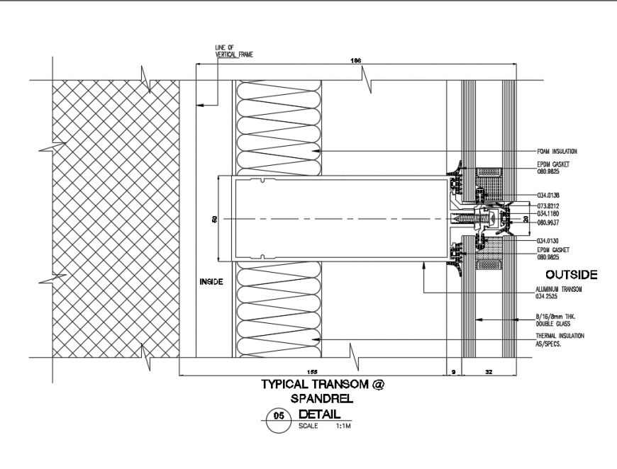 Typical transom spend rel mullion and marble fixation structure details dwg file