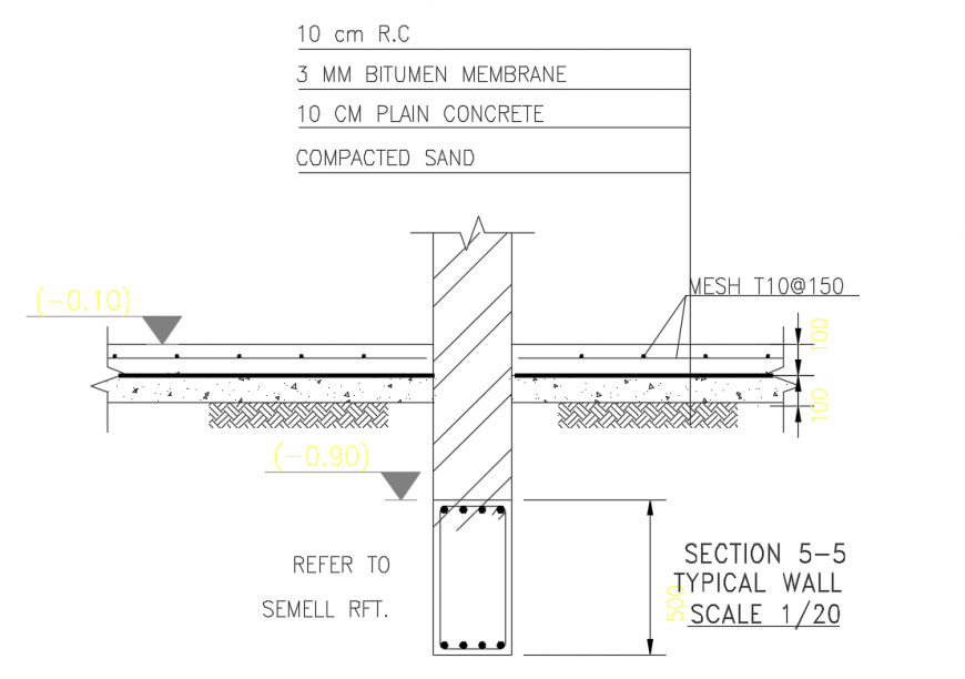 Typical wall Section detail in DWG file