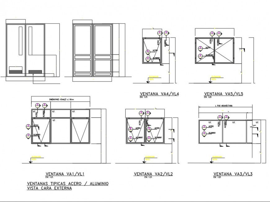 Typical windows steel and aluminum external view