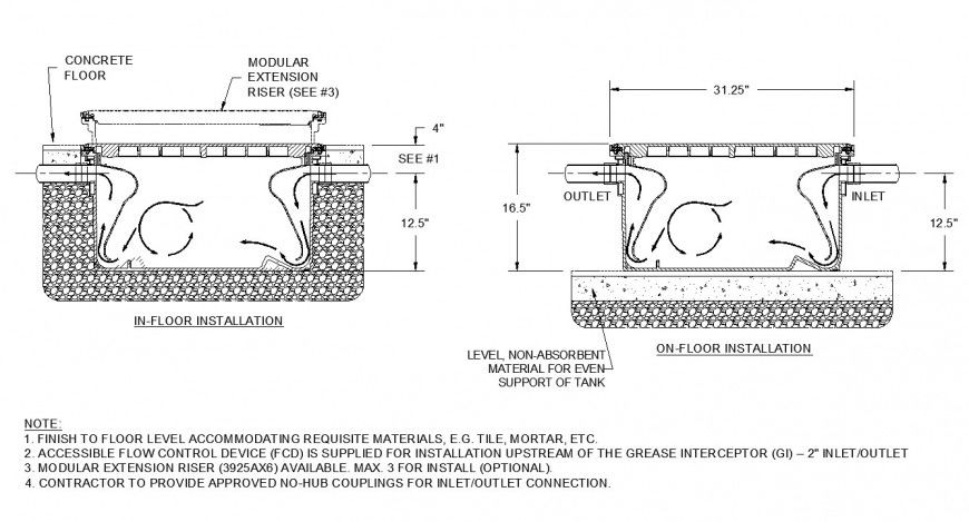 Under-ground water tank detail 2d view layout CAD structure dwg file