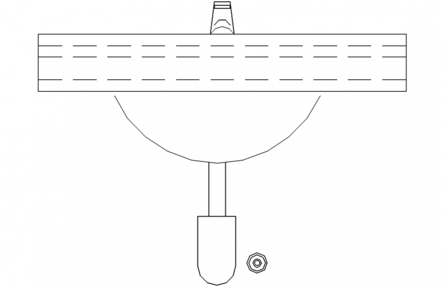 Under counter table elevation cad drawing details dwg file