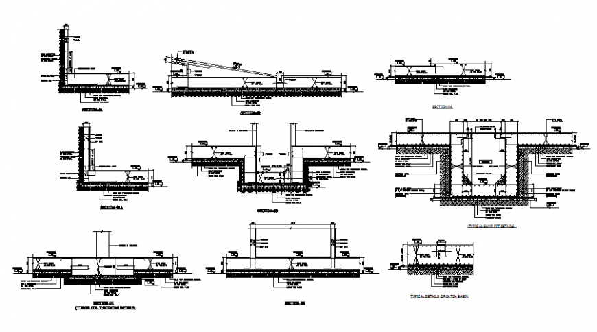 Under ground tank section plan detail dwg file