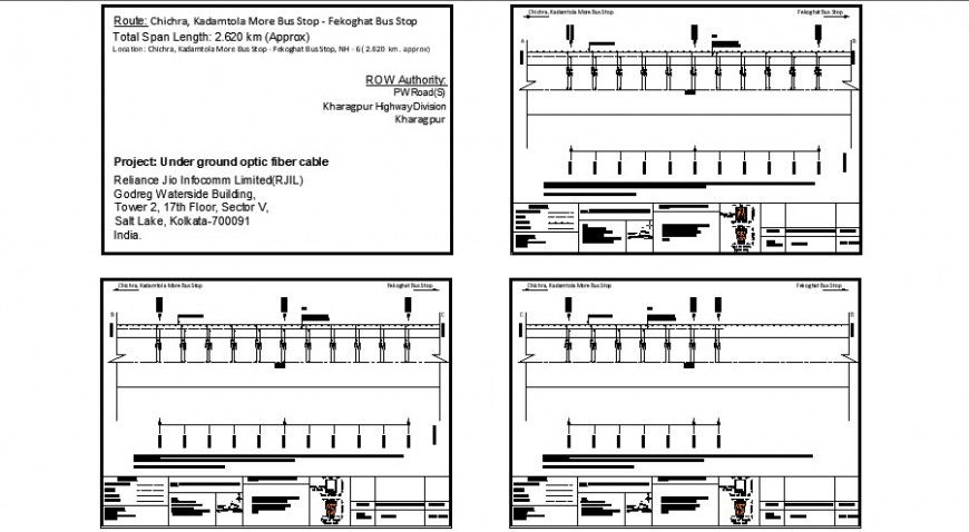 Underground optic fiber cable detail drawing in dwg AutoCAD file.