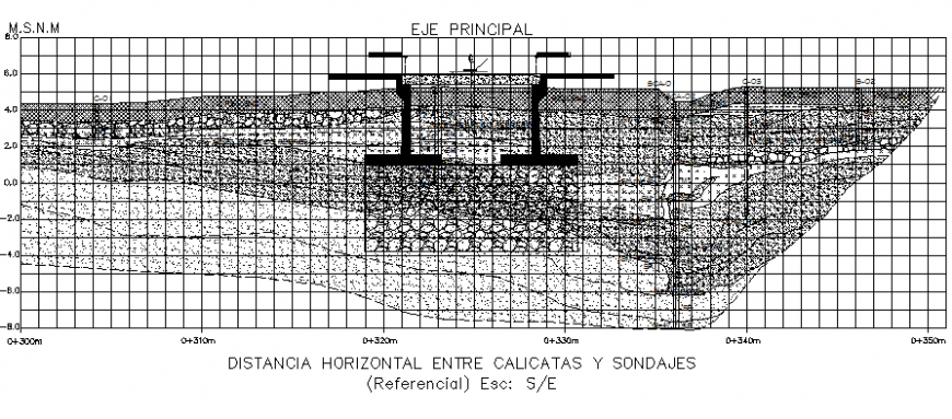 Underpass construction detail drawing in dwg file.