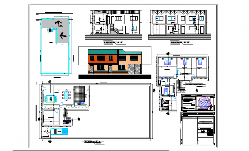 Unfamiliar architectural housing project design drawing
