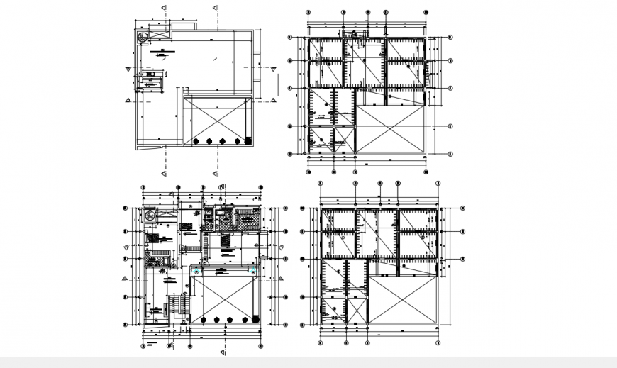 Uni-familiar house layout plan and floor structure plan drawing details dwg file
